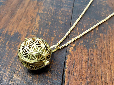 Large Flower of Life Harmony Bell Pendant -- Culture Cross