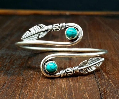 Turquoise Wings of a Feather Bracelet -- Culture Cross