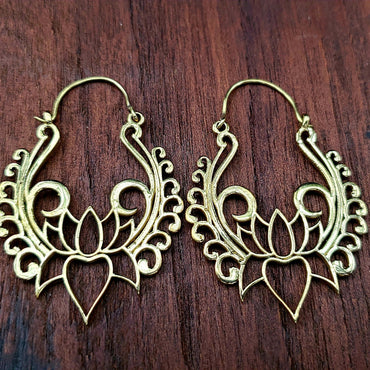 Golden Lotus Earrings