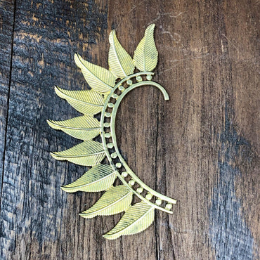 Brass Leaf Earcuff Bohemian Festival Fashion