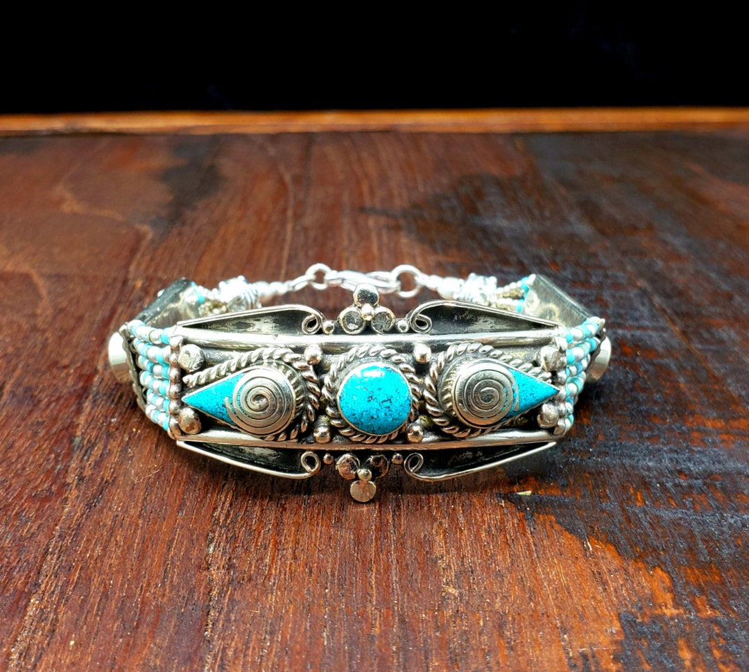 Tibetan Turquoise Teardrop Bracelet