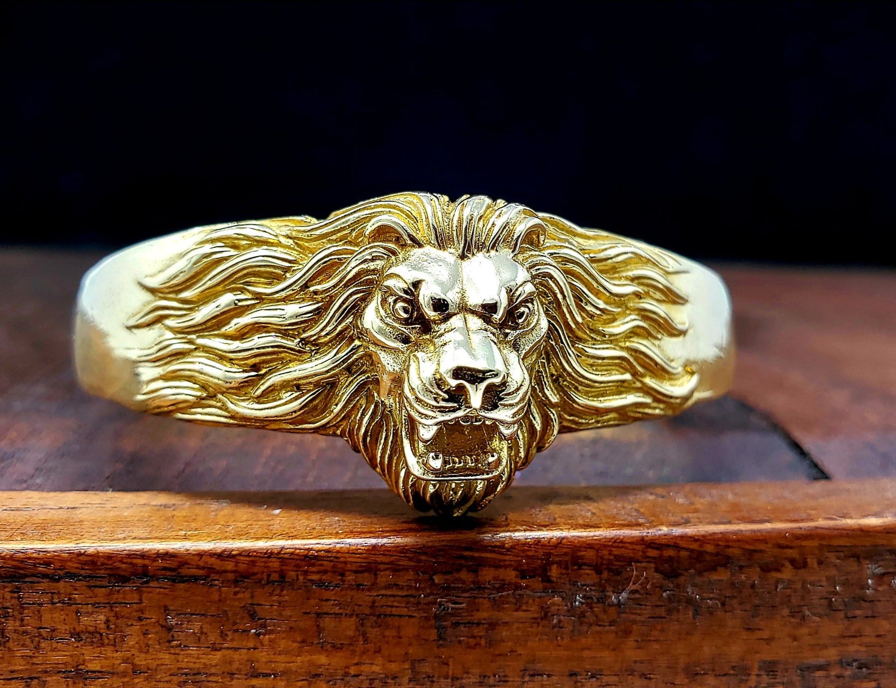 Roaring Lion Engraved Oxidised Gold Finish Men's Bracelet: Gift/Send  Jewellery Gifts Online J11125281 |IGP.com
