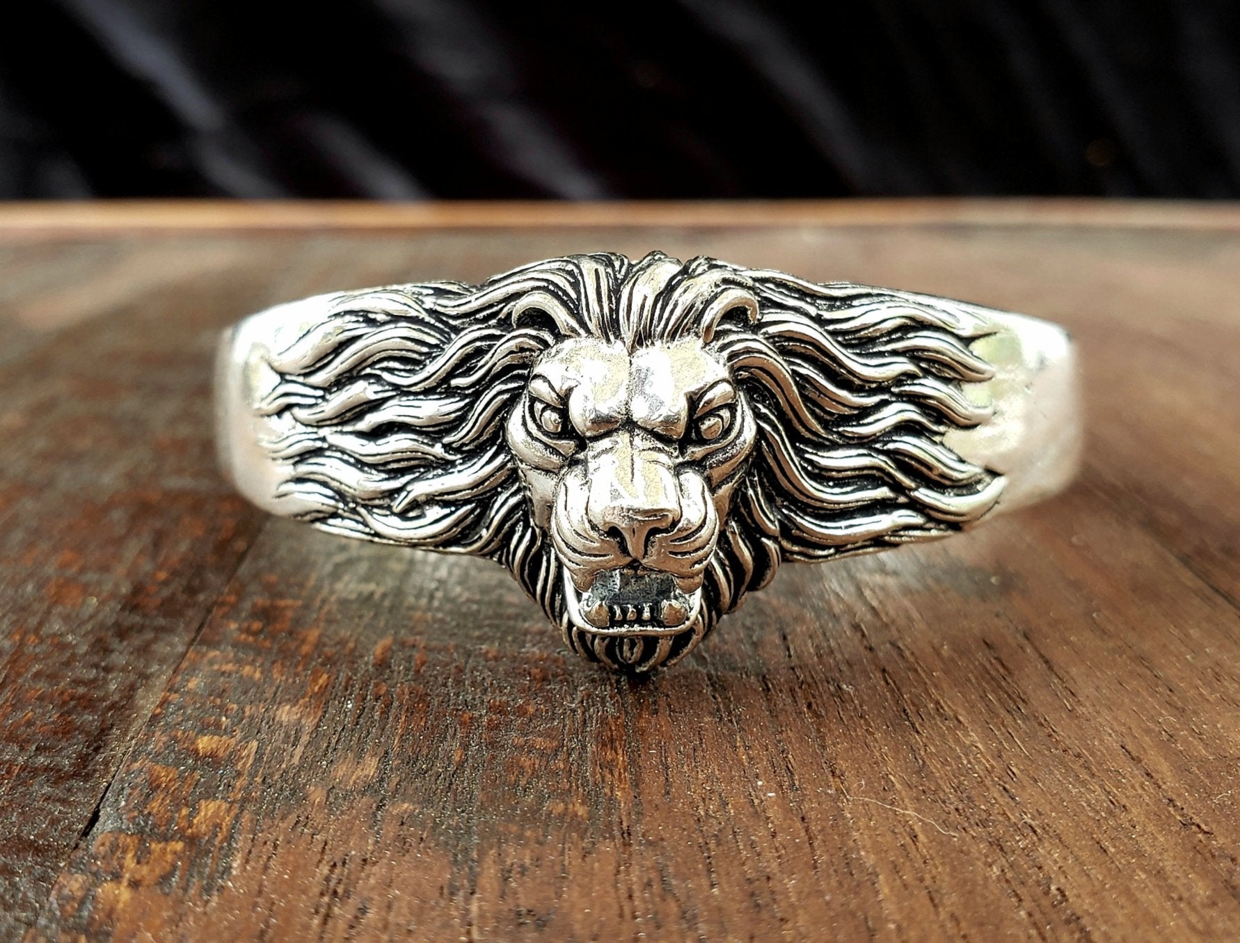 Silver Cuff Bracelet – Lion's Head | CultureTaste