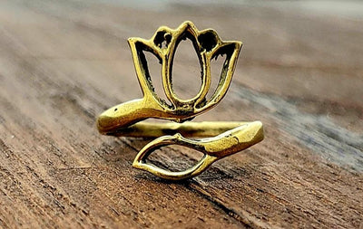 Adjustable Lotus Ring -- Culture Cross