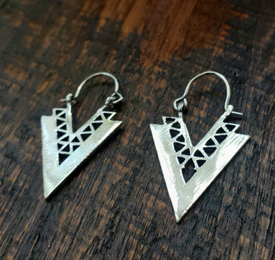 Arrowhead Geometric Earrings -- Culture Cross