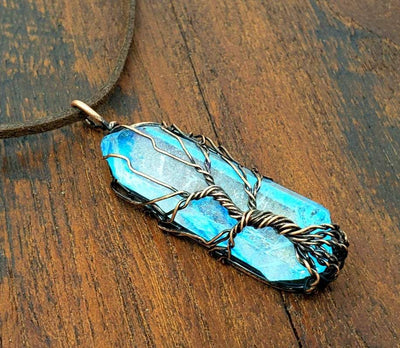 Blue Tree of Life Necklace -- Culture Cross