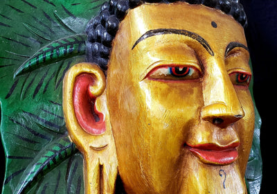 Carved Tibetan Buddha Mask -- Culture Cross
