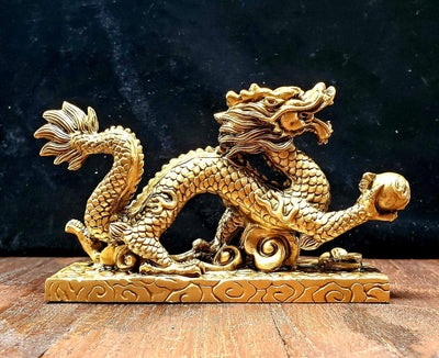 Chinese Dragon Resin Statue -- Culture Cross