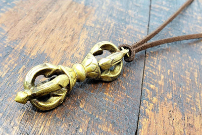 Gold Tibetan Vajra Necklace -- Culture Cross