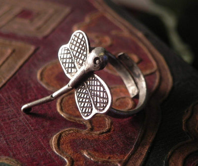 Hmong Silver Dragonfly Ring -- Culture Cross