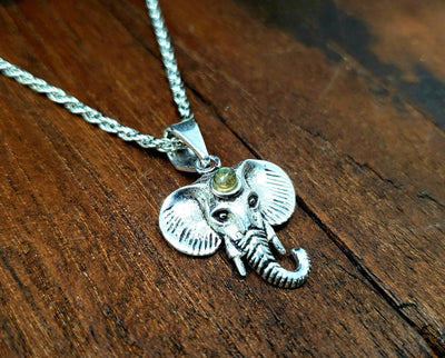 Labradorite Elephant Necklace -- Culture Cross
