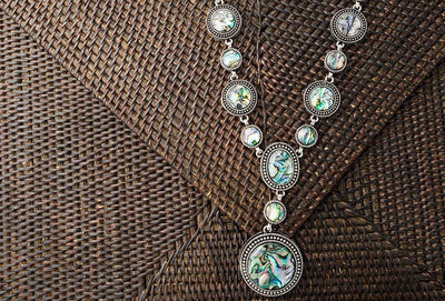 Long Abalone Necklace -- Culture Cross
