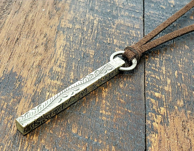 Rustic Silver Tibetan Pendant Necklace -- Culture Cross