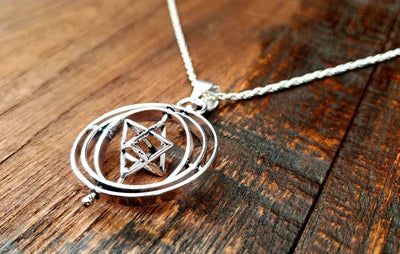 Sacred Geometry Gyroscope Spinner Necklace -- Culture Cross
