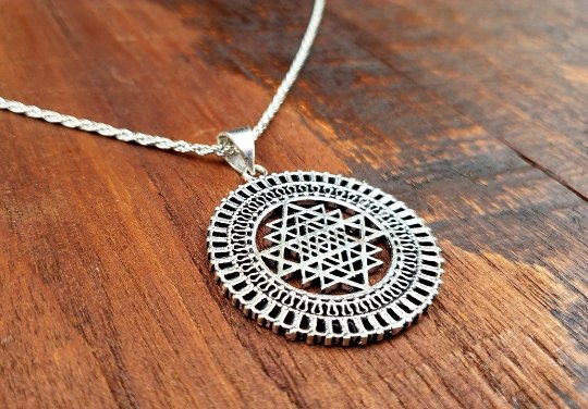 Sacred Sri Yantra Necklace  Culture Cross Sacred Geometry Jewelry