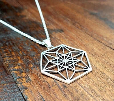Silver Sacred Geometry Necklace -- Culture Cross
