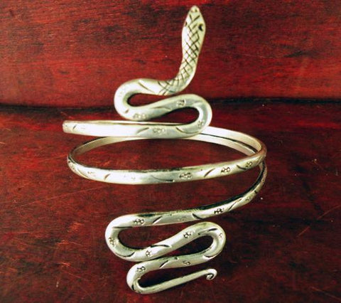 Halloween Vintage Snake Bracelet Cuff, Gold Snake Cuff Bracelet, Halloween  Snake Wristband, Silver Snake Wrap Bracelet,antiquesnake Jewelry 
