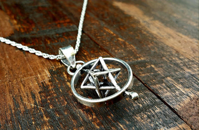Spinning Star Sacred Geometry Pendant Necklace -- Culture Cross