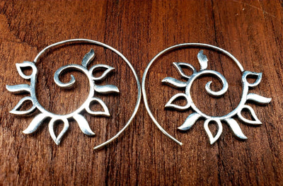 Spiraling Sun Threader Earrings -- Culture Cross