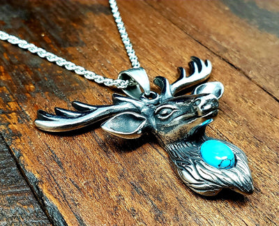 Turquoise Deer Necklace -- Culture Cross
